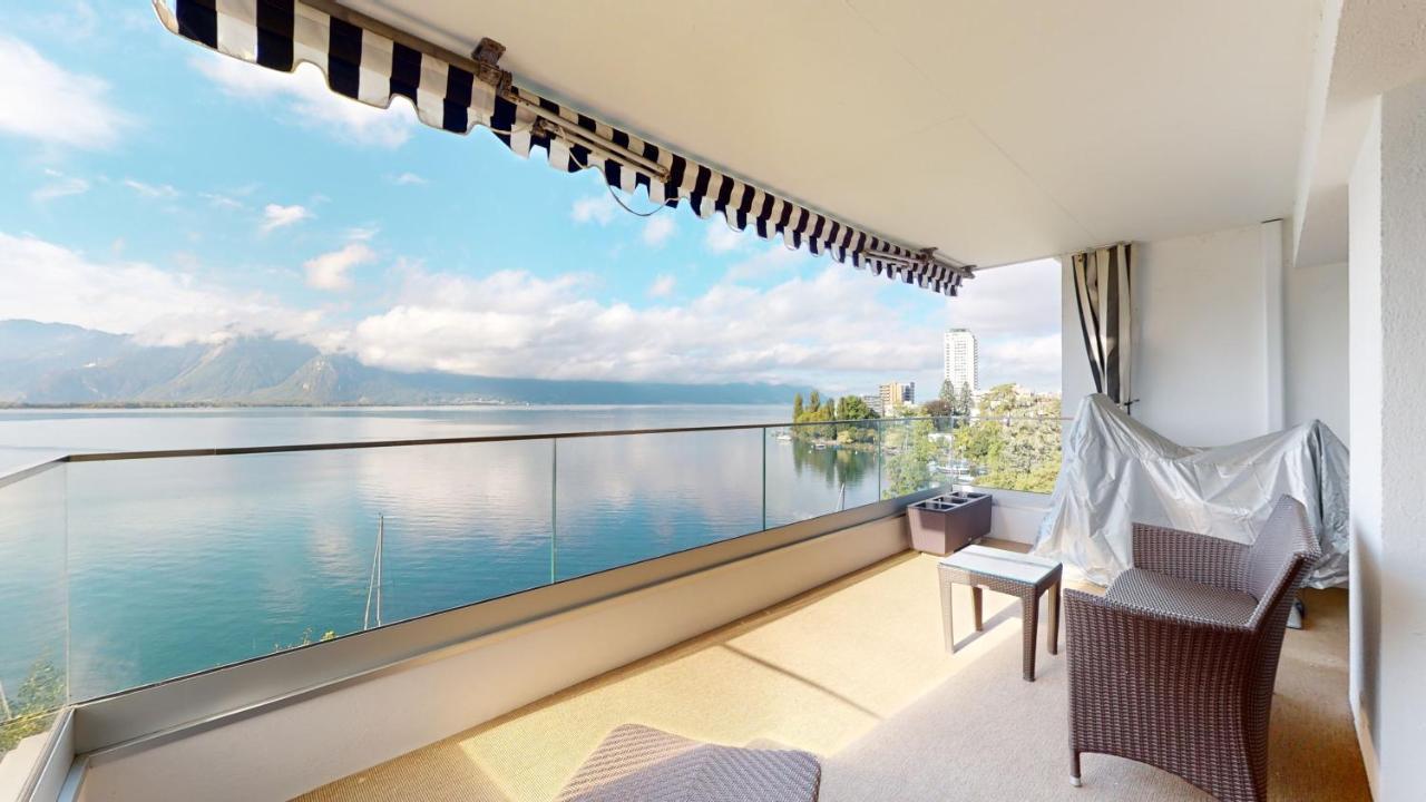 Lakefront Apartment With Exceptional View Territet Buitenkant foto