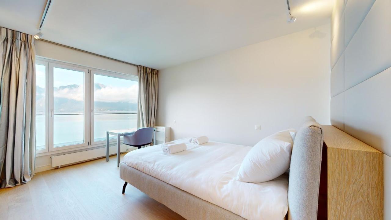 Lakefront Apartment With Exceptional View Territet Buitenkant foto