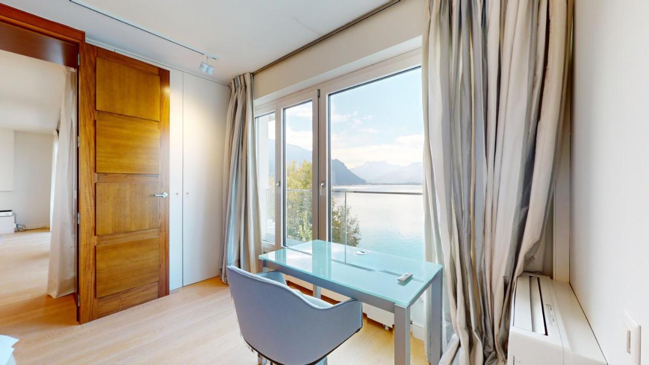 Lakefront Apartment With Exceptional View Territet Buitenkant foto